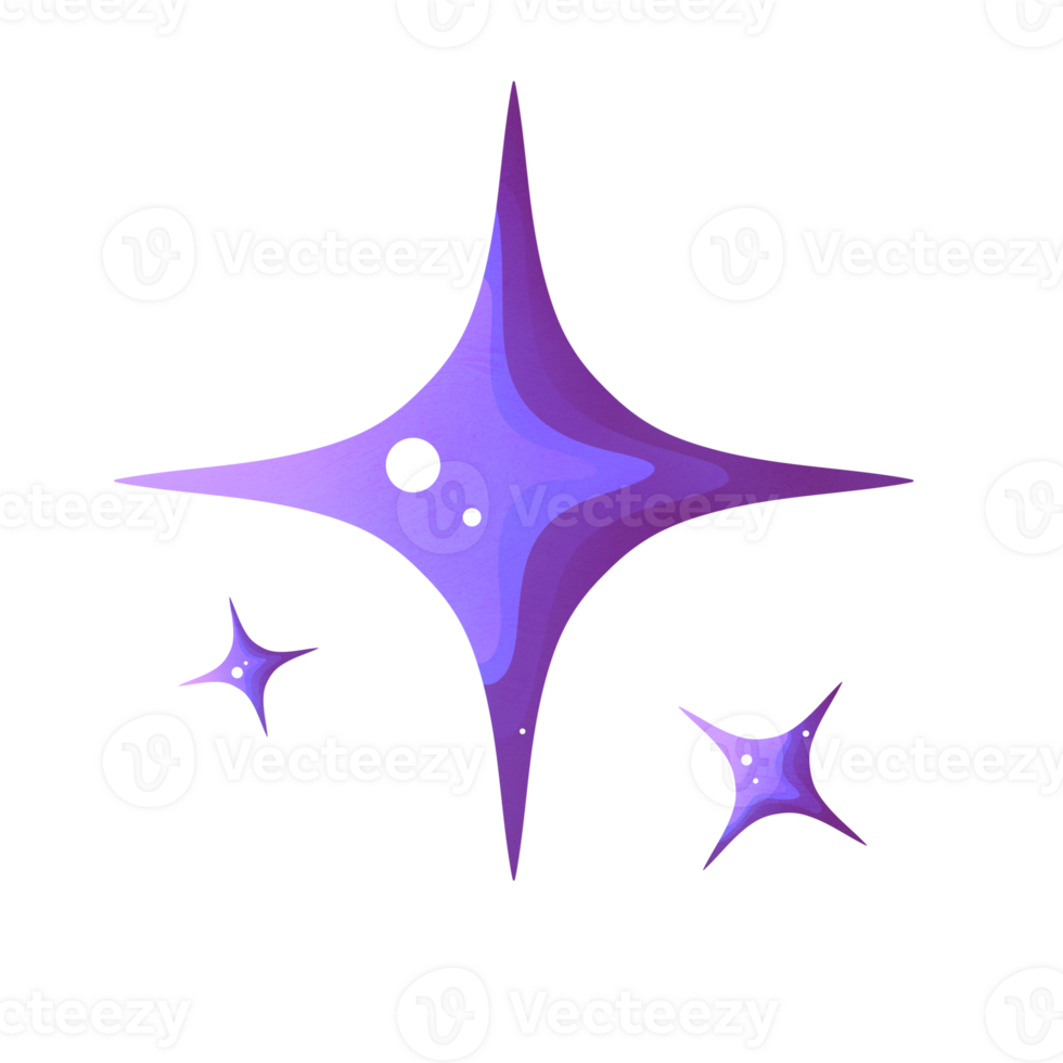 Group of violet stars in open space png