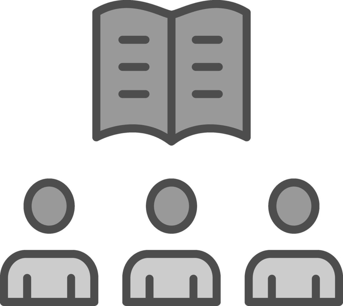 Team Learning Line Filled Greyscale Icon Design vector