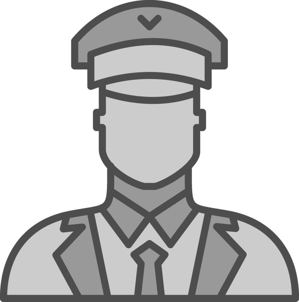 Pilot Line Filled Greyscale Icon Design vector