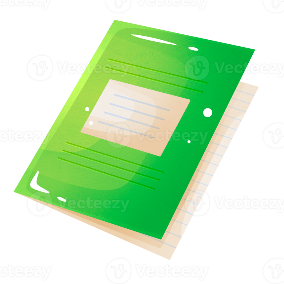 Classic exercise book with striped pages png