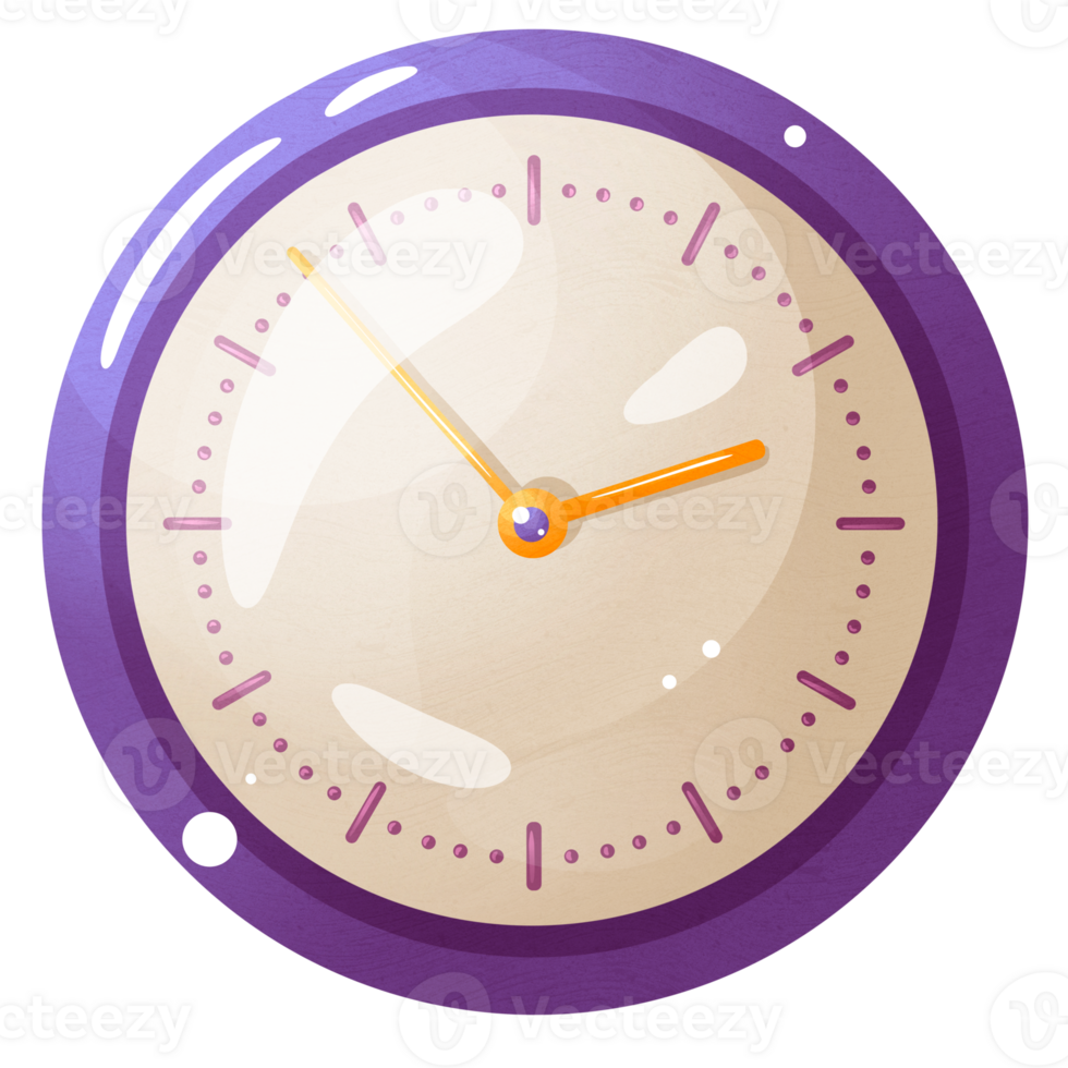 Classic round clock with hands png