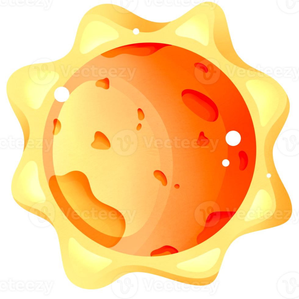 Yellow sun in solar system png