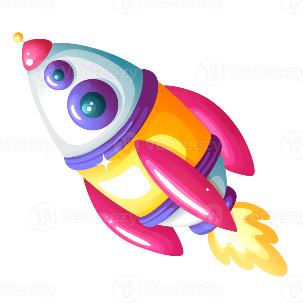 Rocket fly in open universe png