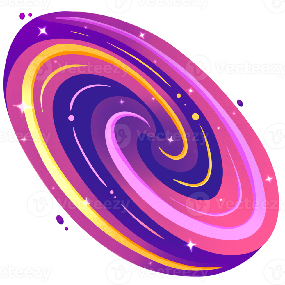 Colorful universe with planets and stars png