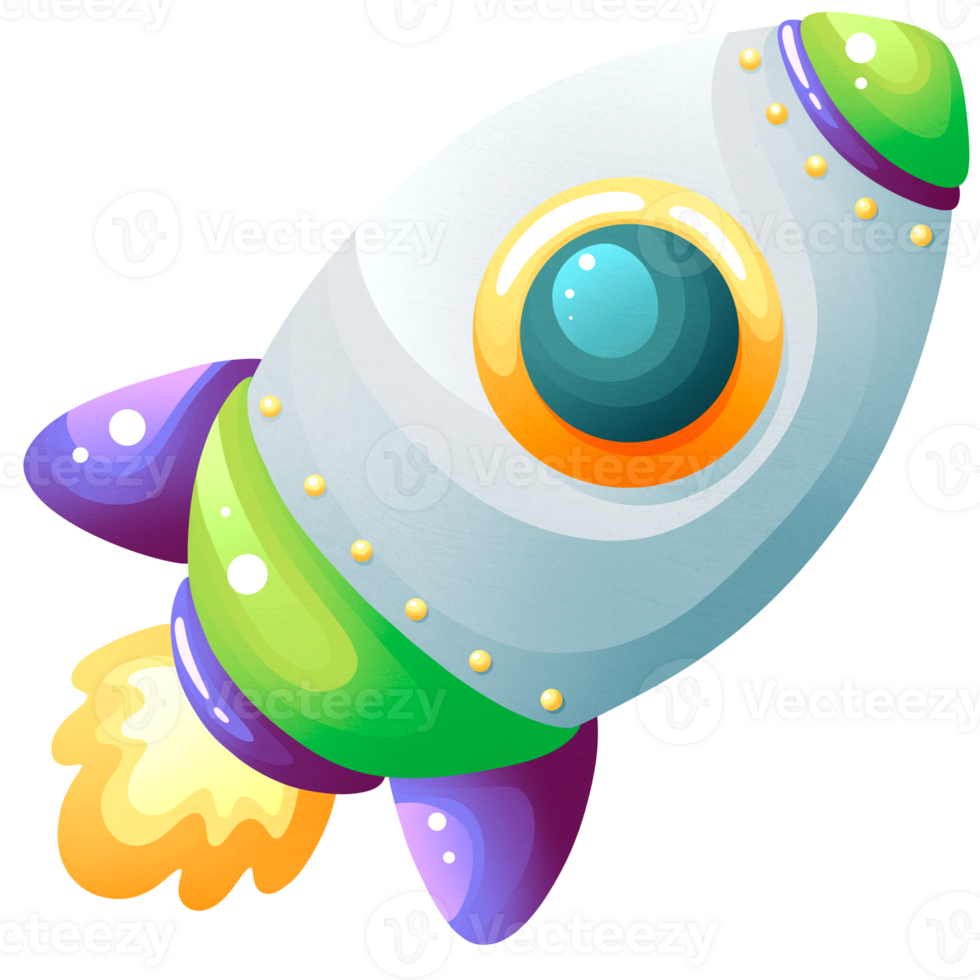 Rocket fly in open universe png