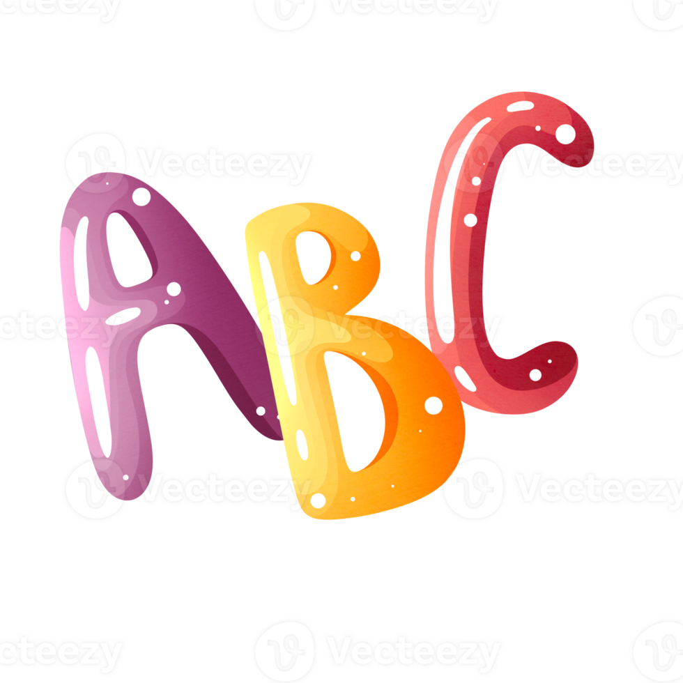 Colorful letters of English alphabet png