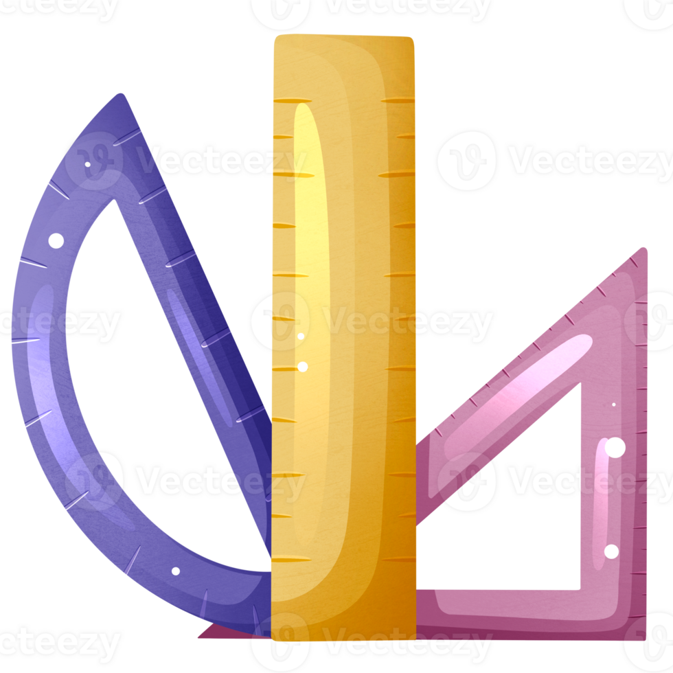 Different colorful rulers for school png