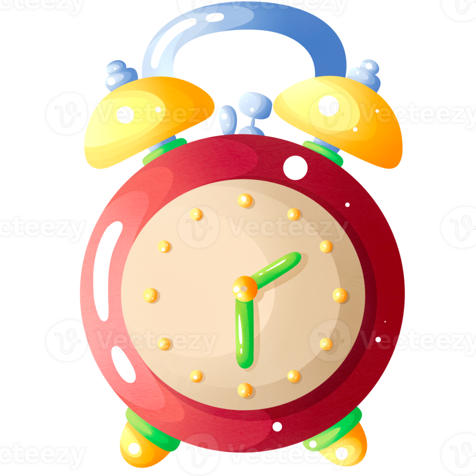 Colorful clock with hands png
