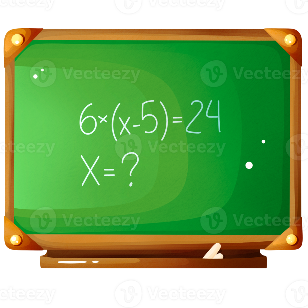 Mathematics equation on blackboard png