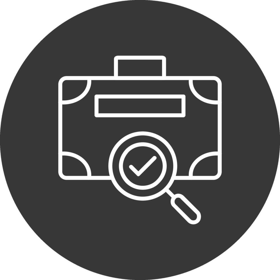 Suitcase Line Inverted Icon Design vector