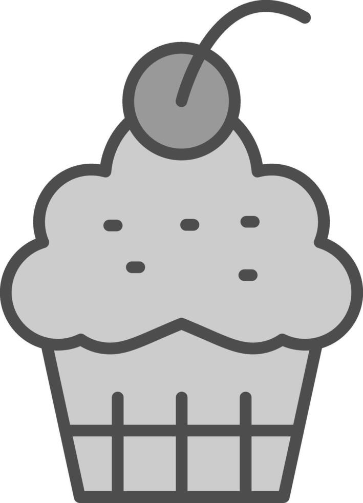 Cup Cake Line Filled Greyscale Icon Design vector