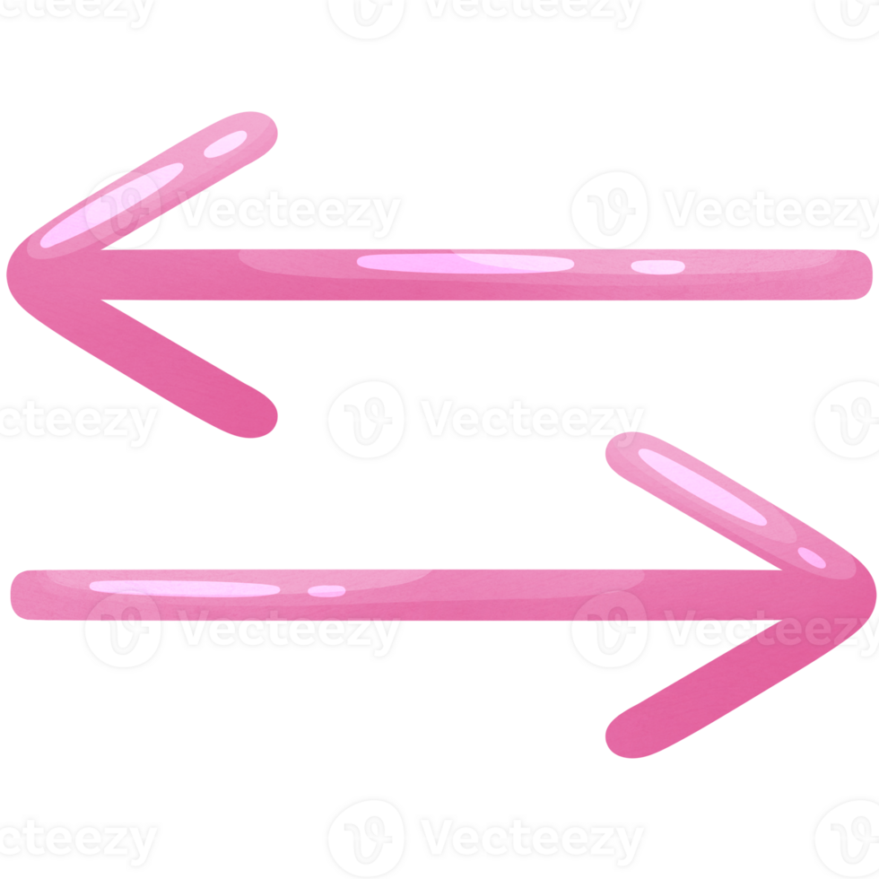 Arrow right and left. Direction thin icon. Pointer for website. Interface element pink colors. png