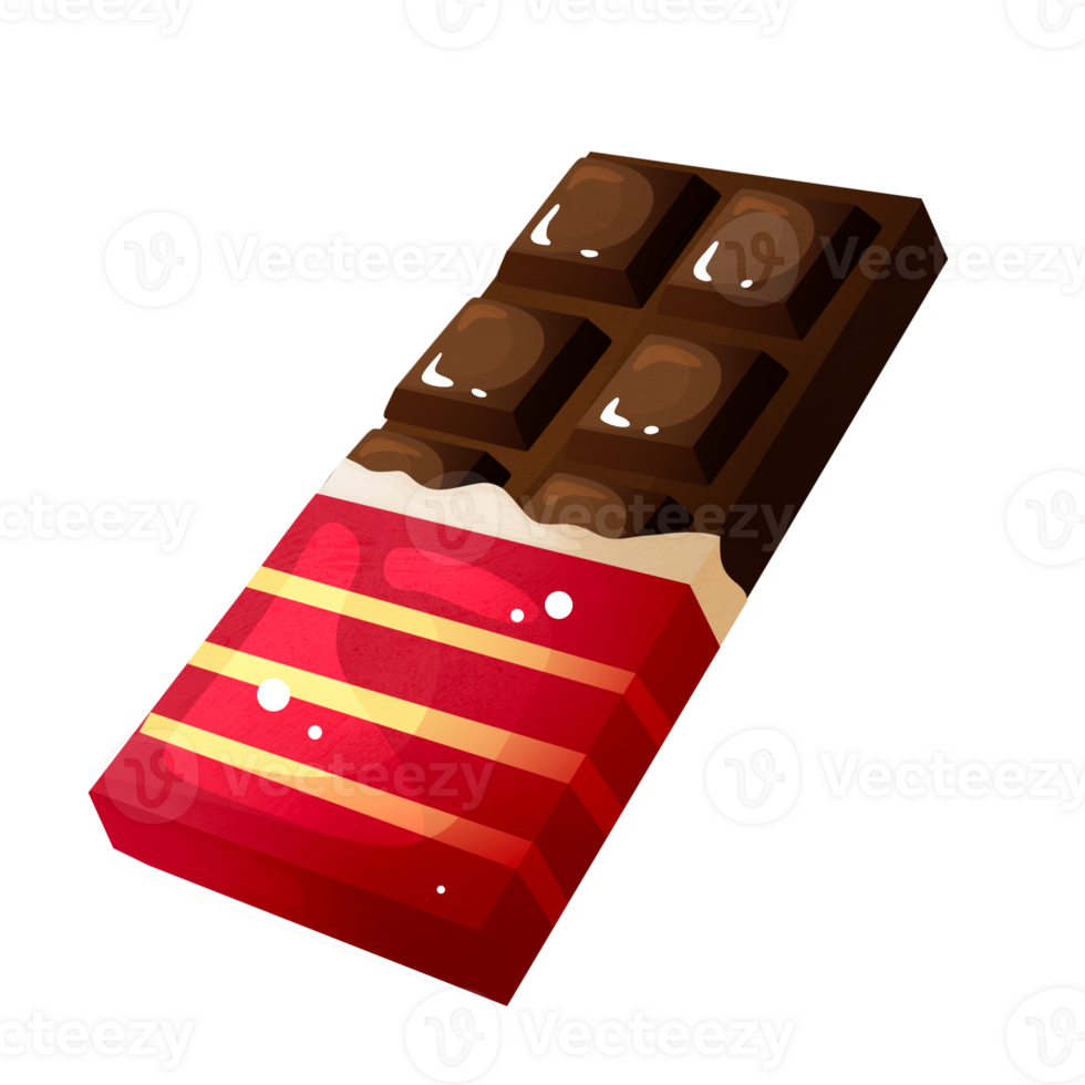 Bar of chocolate in wrapper png