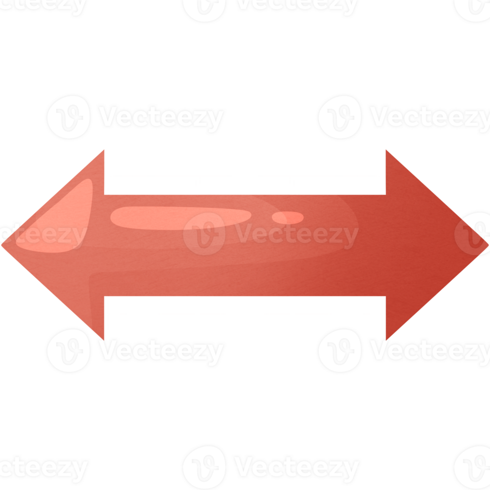 Arrow right and left. Direction icon. Pointer for website. Interface element red colors. png