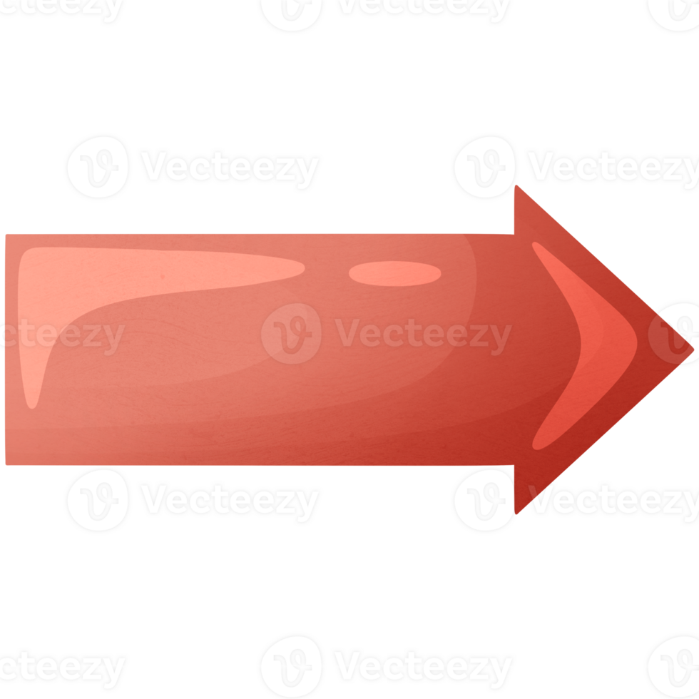 Arrow right. Massive direction icon. Pointer for website. Interface element red colors. png