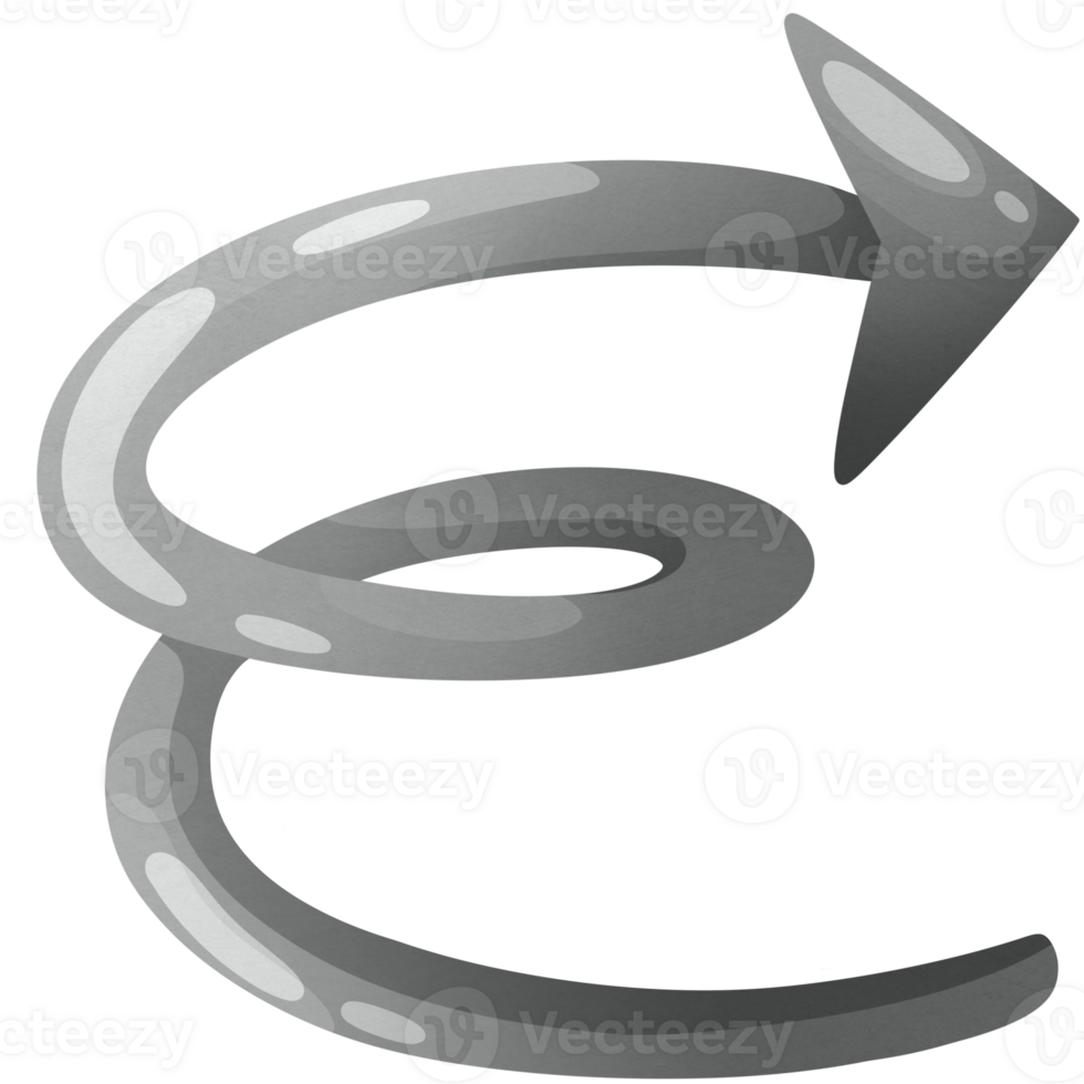 freccia Giusto. spirale direzione icona. pointer per sito web. interfaccia elemento nel grigio colori. png