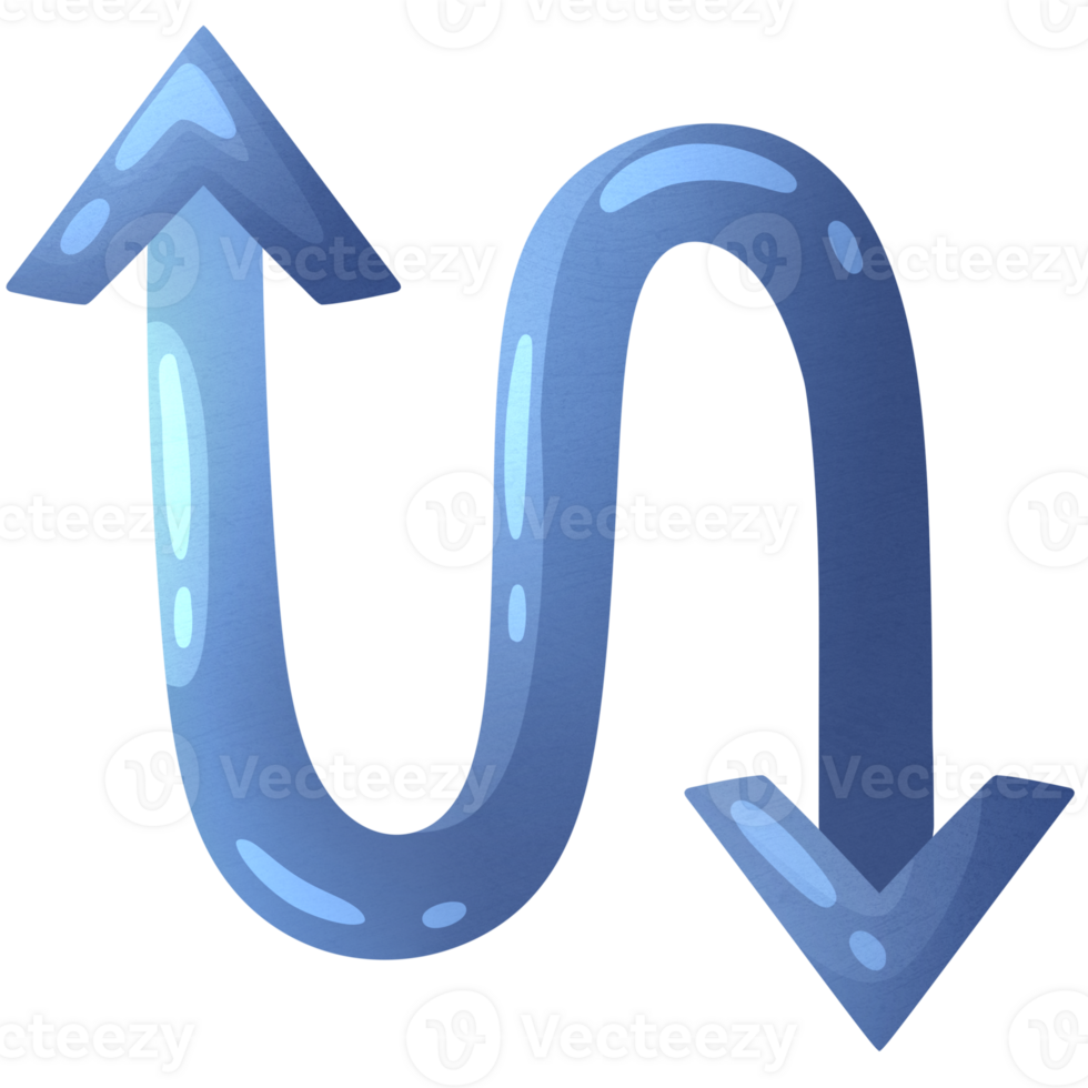 Arrow down and up. Data conversion concept. Direction icon. Interface element blue colors. png