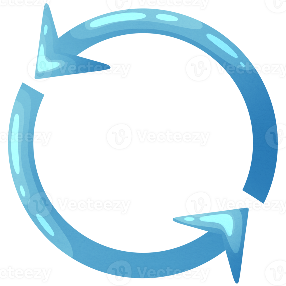 Arrow update. Circular direction icon. Pointer for website. Interface element blue colors. png
