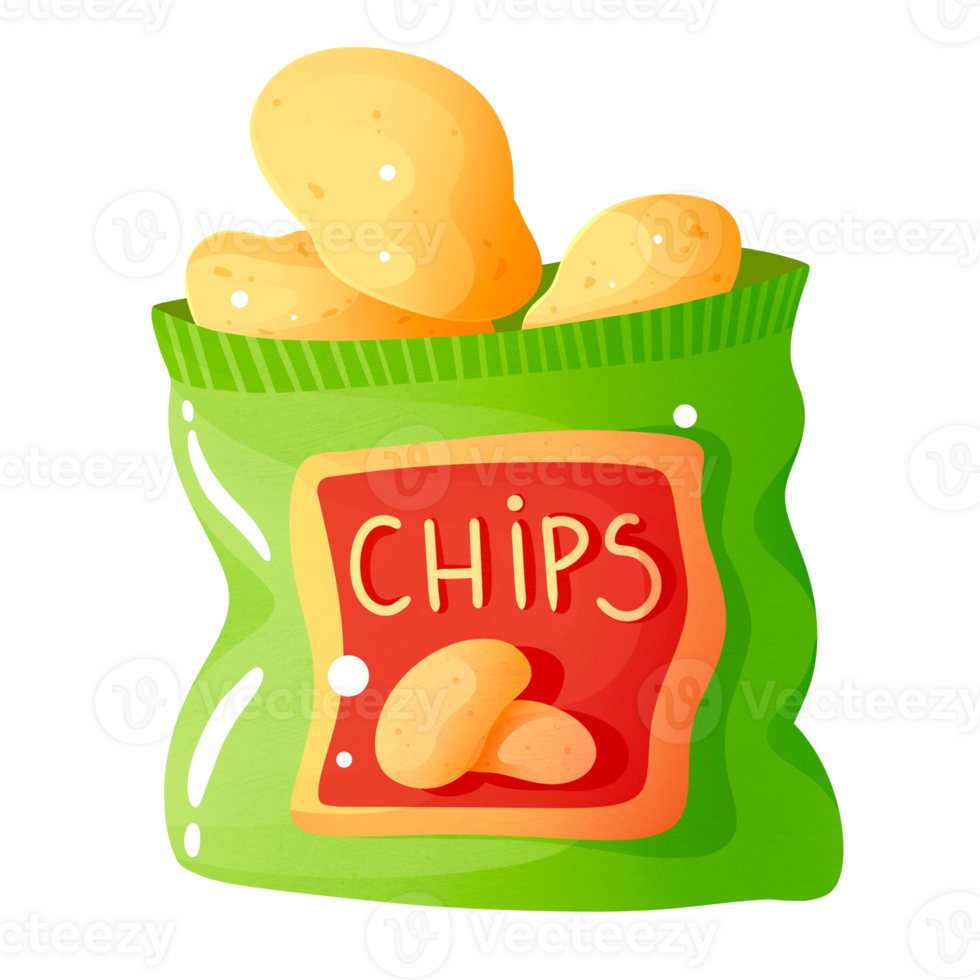 Bag full of potato chips png
