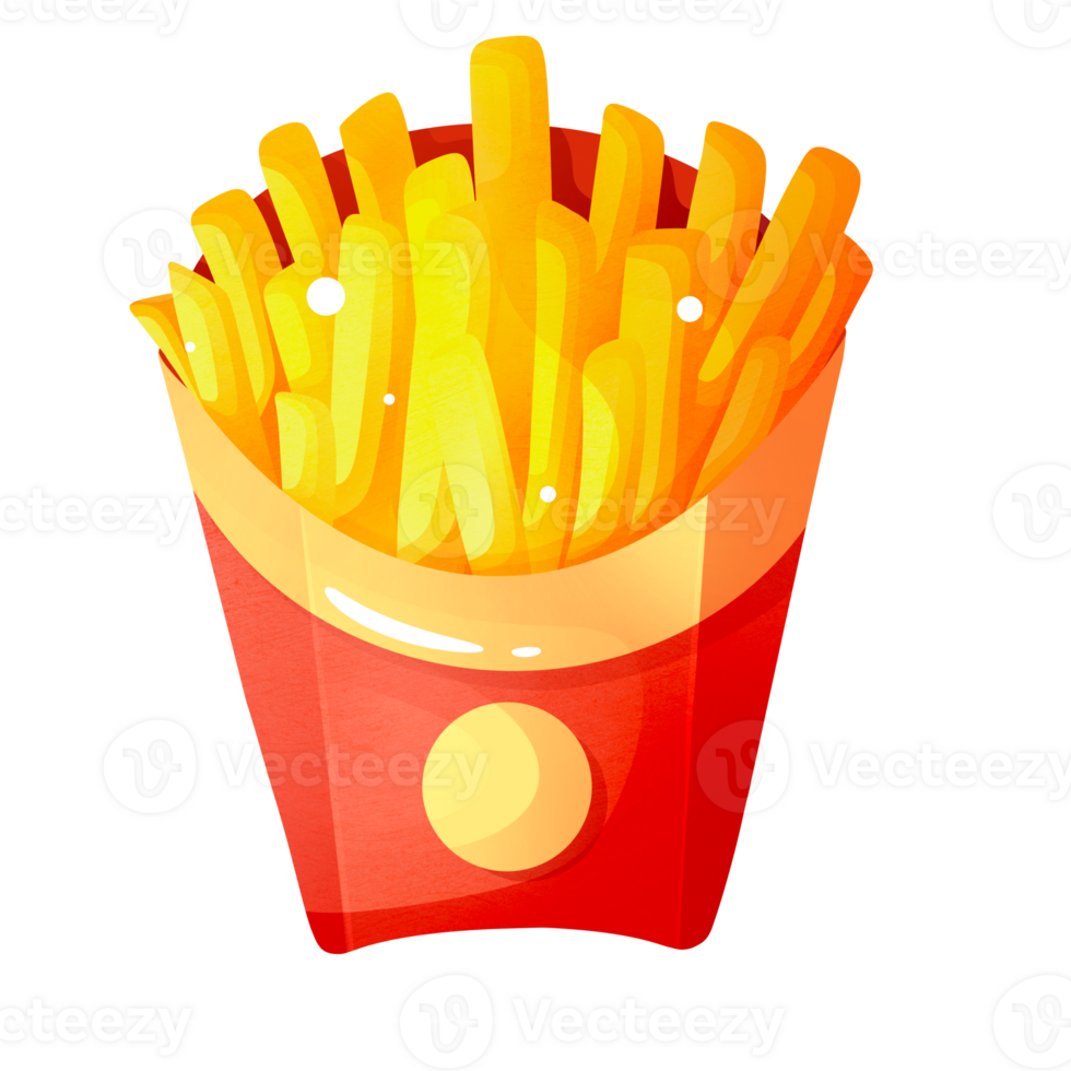Pack of tasty French fries png