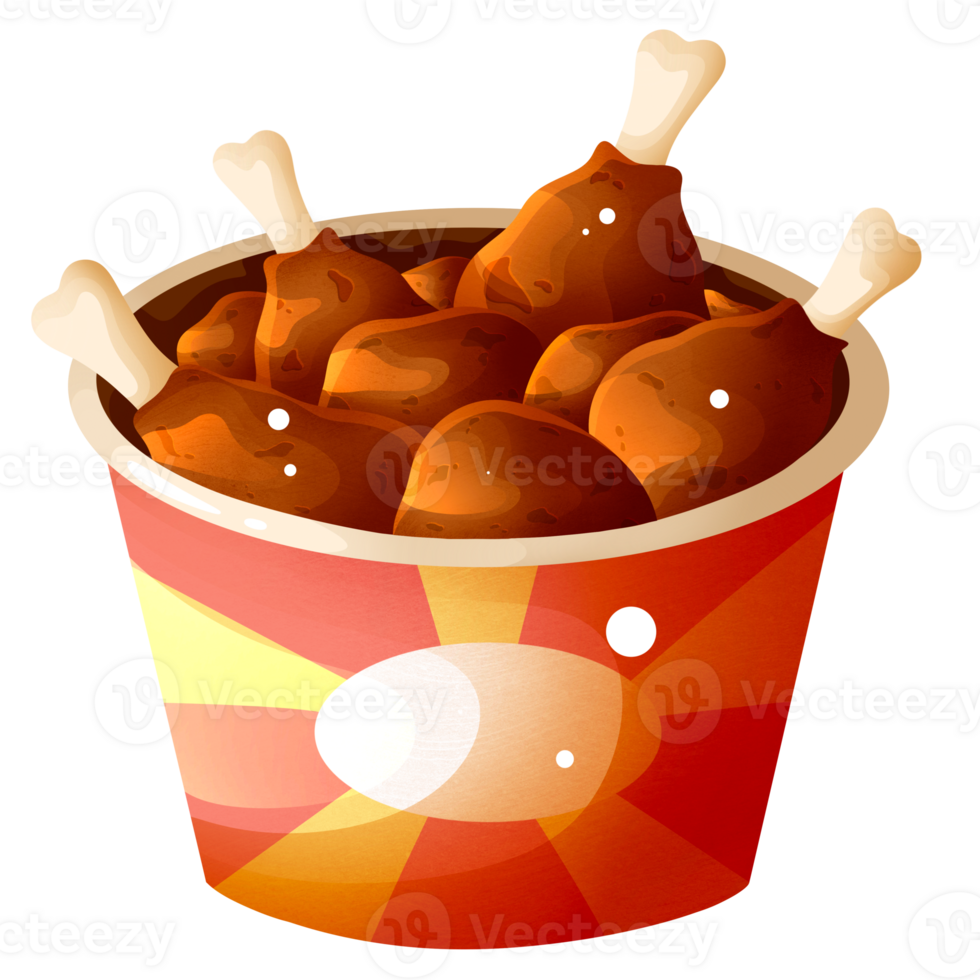 Big box of fried chicken legs png
