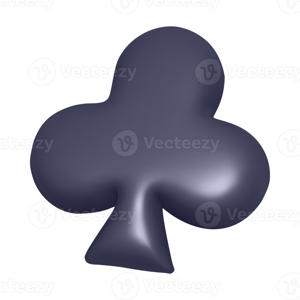 Clubs symbol from playing card for poker or preference tournament and other gambling games for money png