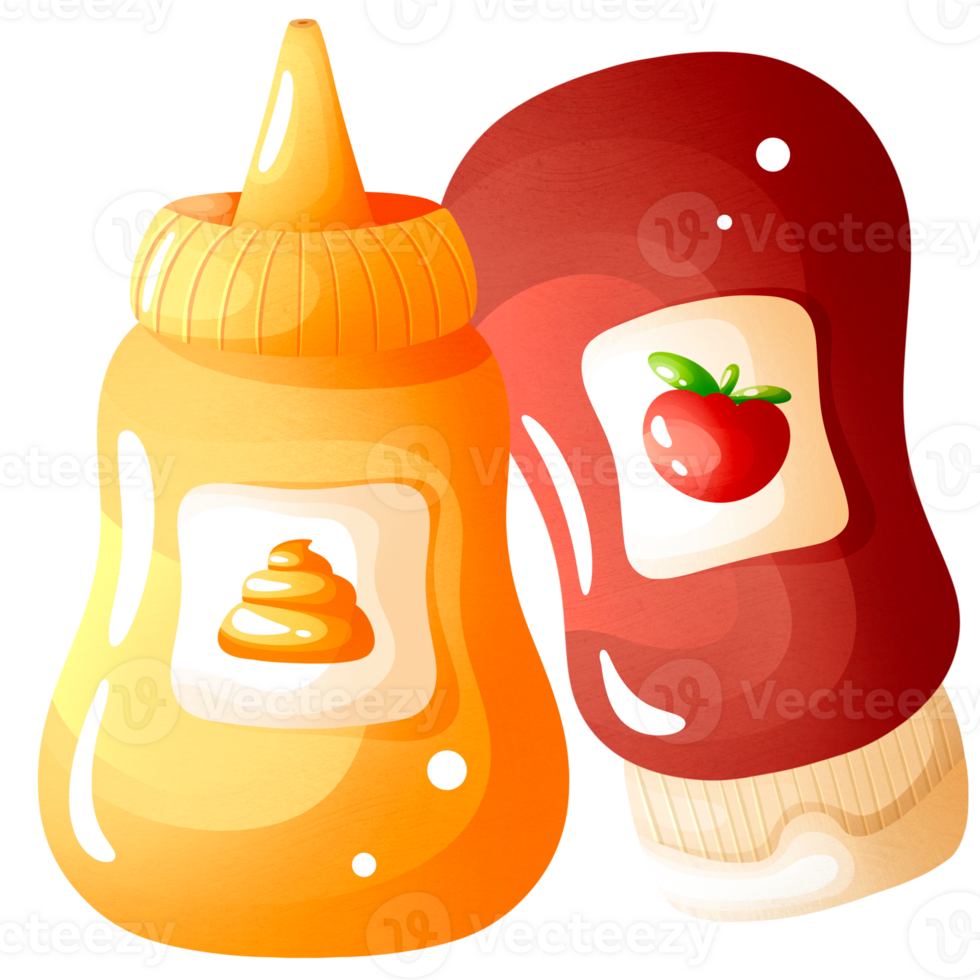 Mustard and ketchup bottles png
