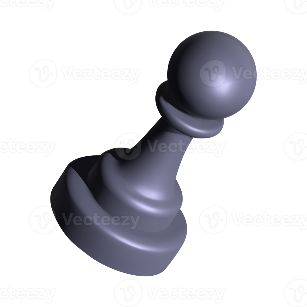 Black pawn piece for playing chess and developing intelligence or strategic thinking png