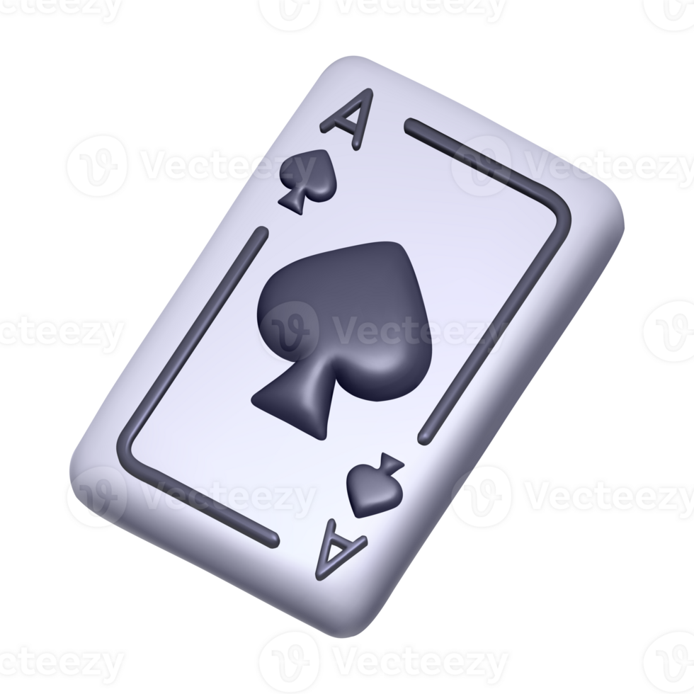 Ace playing card with spades suit, for advertising online game of poker or blackjack png