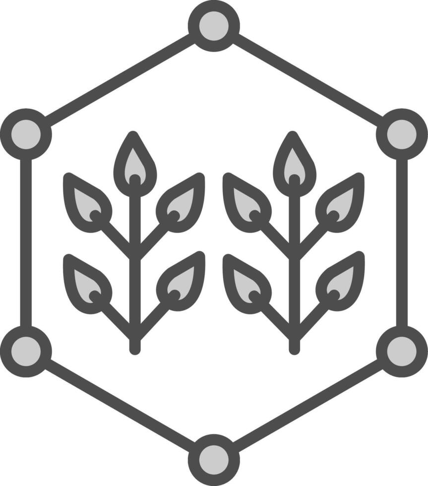 Connected Farming Line Filled Greyscale Icon Design vector