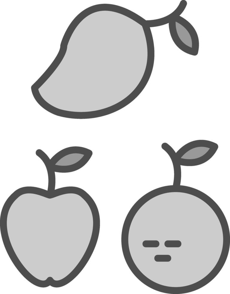 Fruits Line Filled Greyscale Icon Design vector