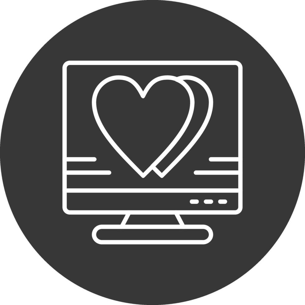 corazón línea invertido icono diseño vector