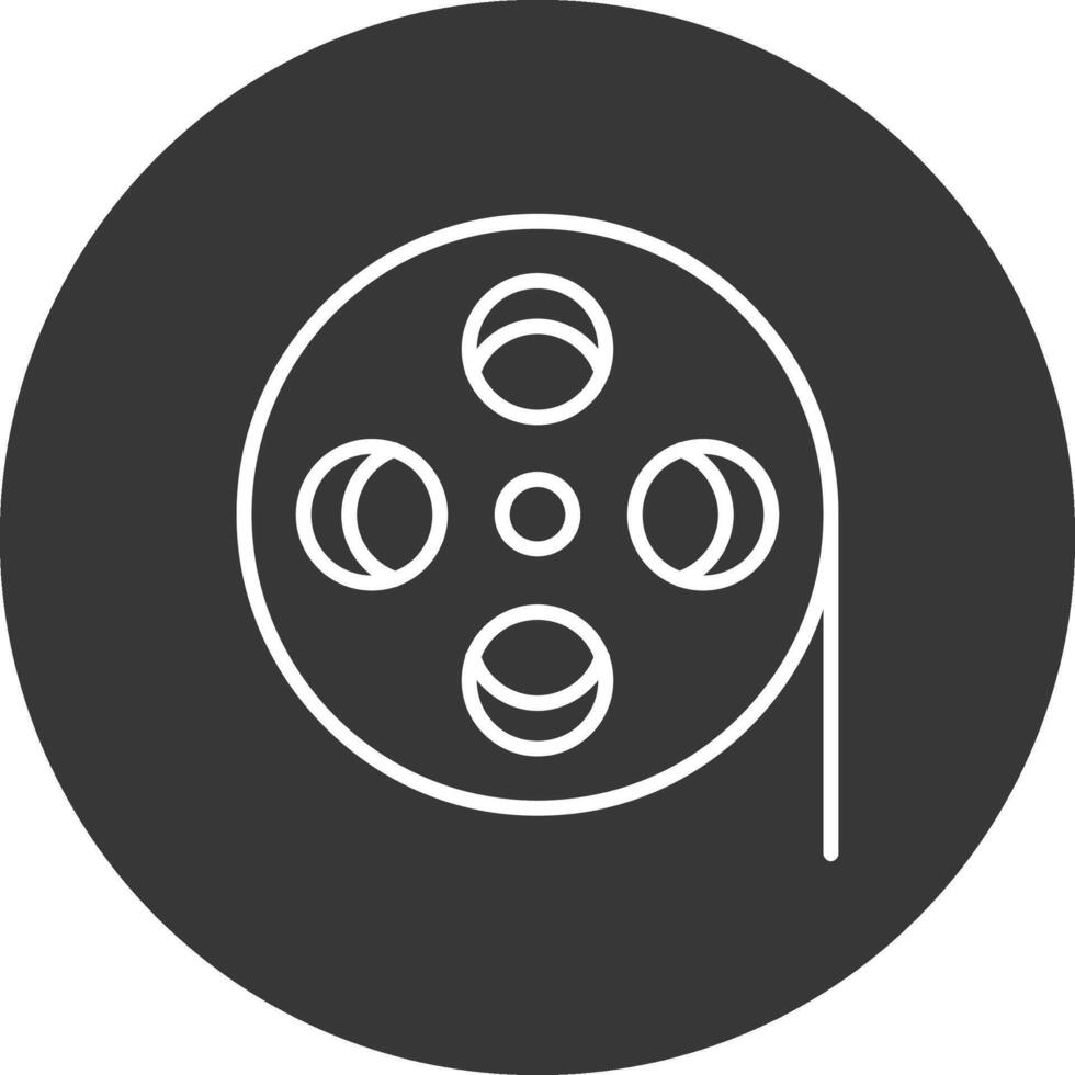 Film Reel Line Inverted Icon Design vector