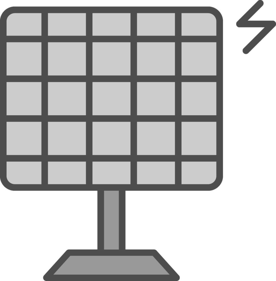 solar energía línea lleno escala de grises icono diseño vector