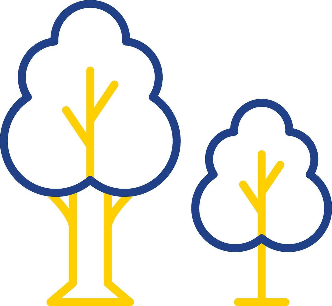 Trees Line Two Colour Icon Design vector