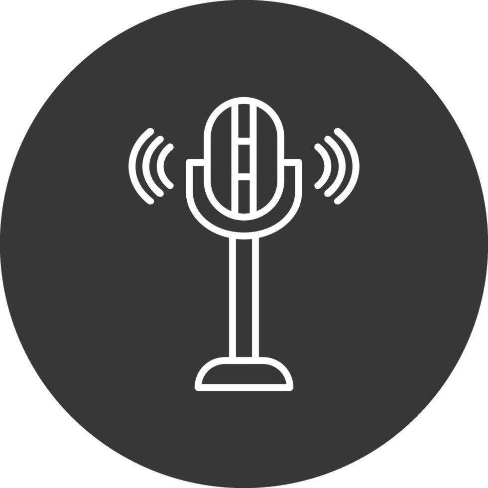 mic línea invertido icono diseño vector