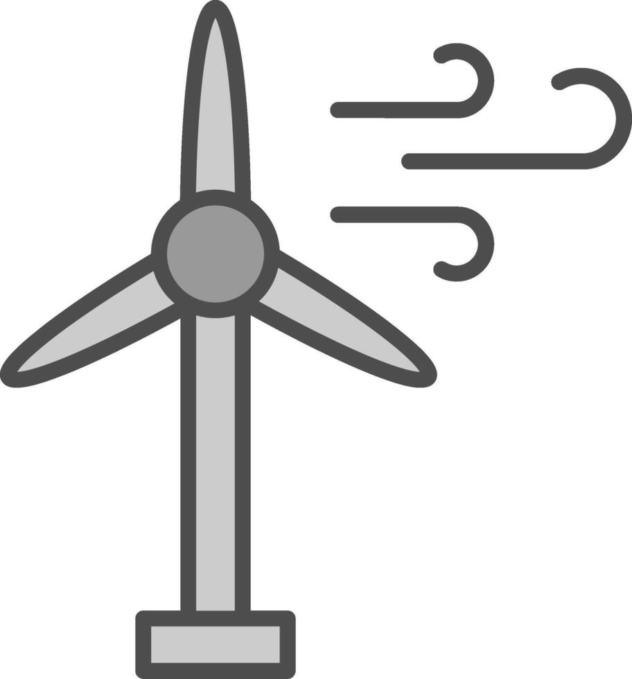 Wind Turbine Line Filled Greyscale Icon Design vector