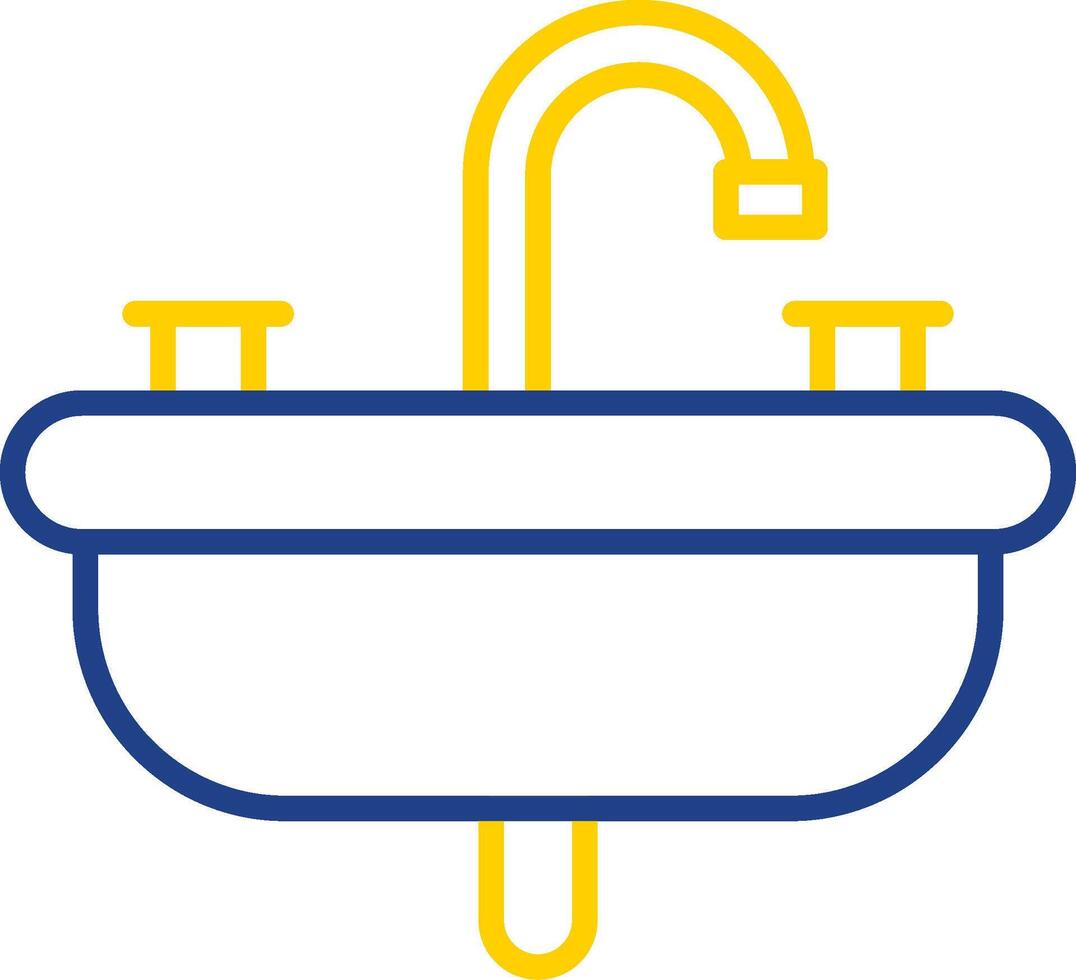 Sink Line Two Colour Icon Design vector