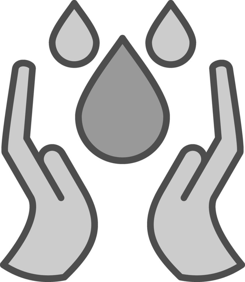 Water Saving Line Filled Greyscale Icon Design vector