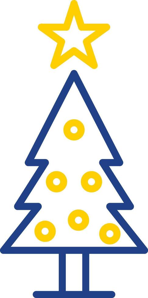 Christmas Tree Line Two Colour Icon Design vector