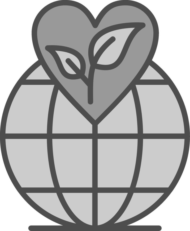 Eco Friendly Line Filled Greyscale Icon Design vector