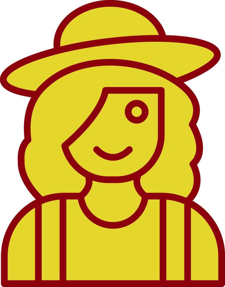 Farmer Female Vintage Icon Design vector