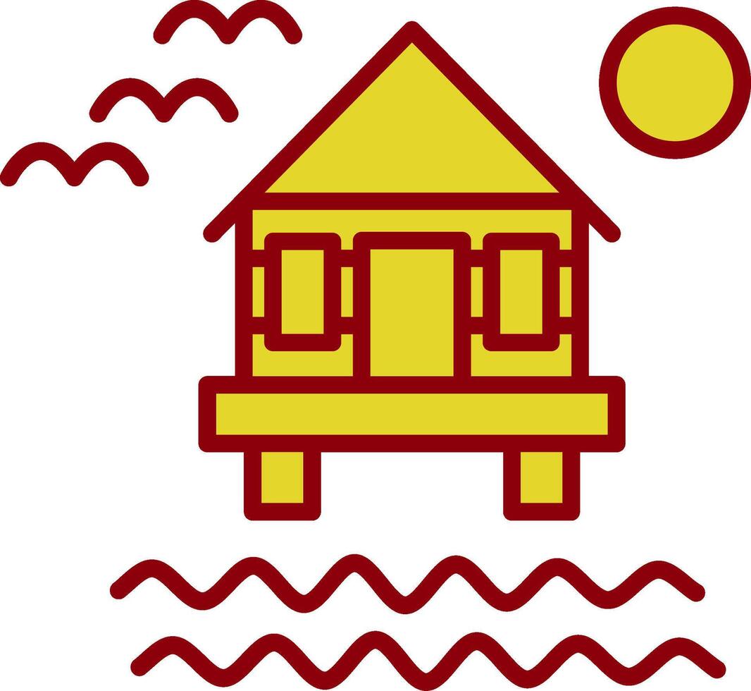 Beach Villa Vintage Icon Design vector