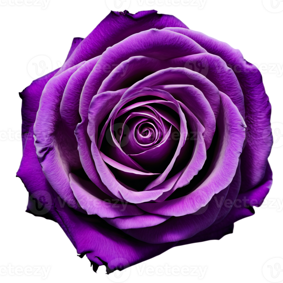 Close up macro photo of purple rose transparent isolated png