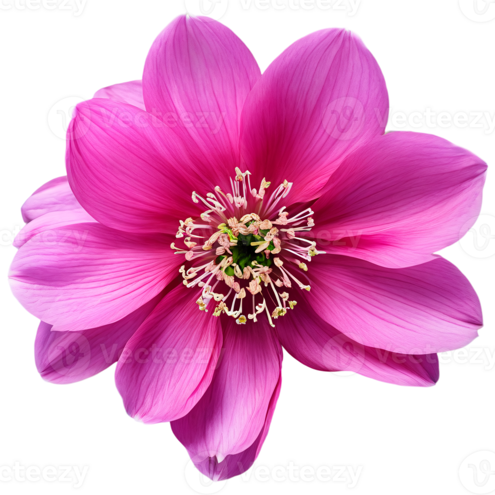 Close up macro photo of pink spring flower transparent isolated png