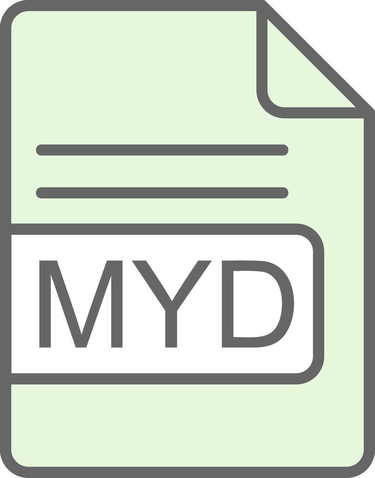 MYD File Format Fillay Icon Design vector