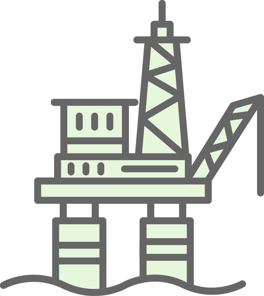 Drilling Rig Fillay Icon Design vector