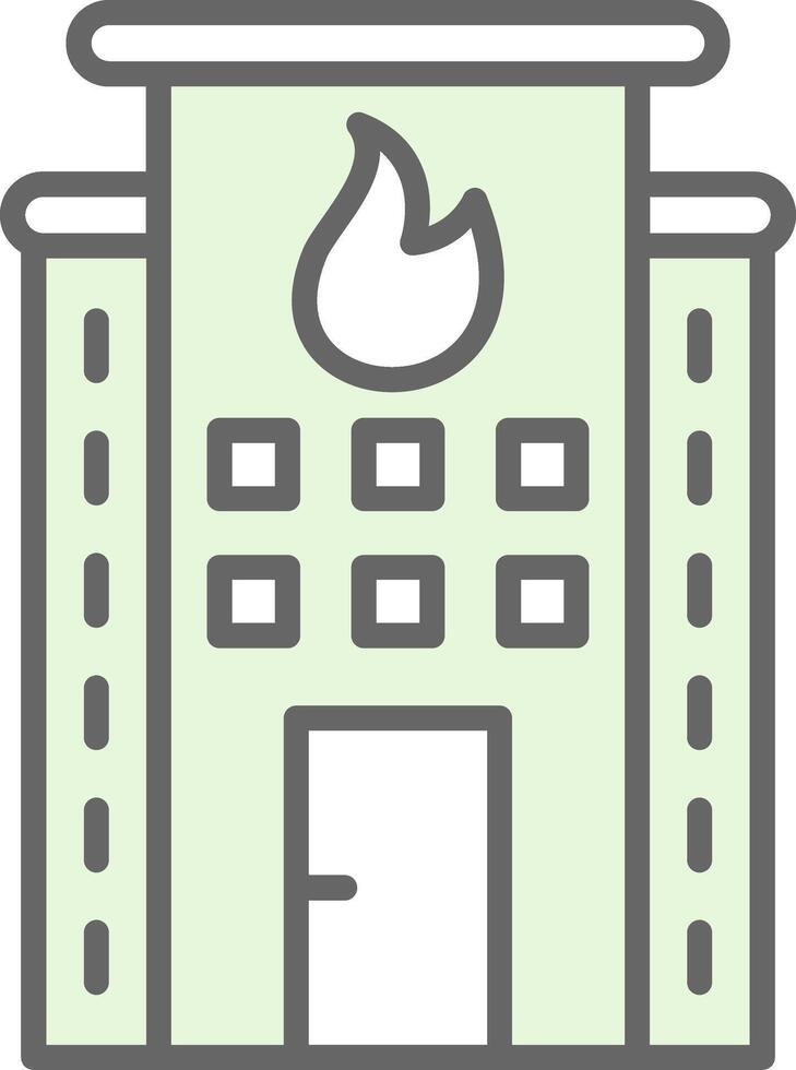 Fire Station Fillay Icon Design vector