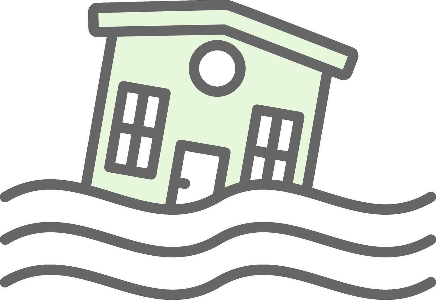 Flooded House Fillay Icon Design vector