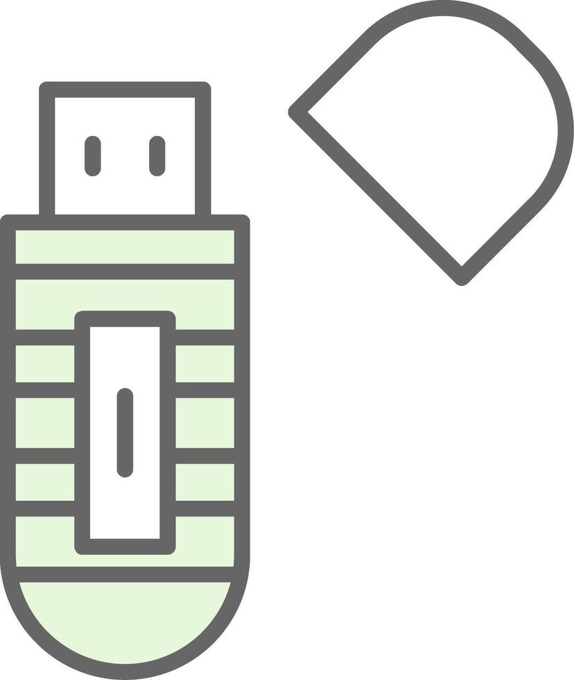 USB palo relleno icono diseño vector